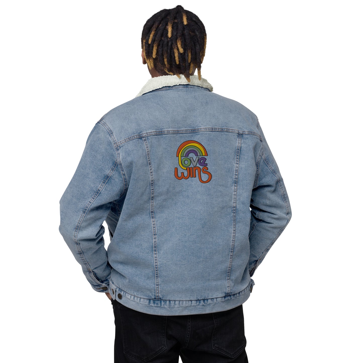 Unisex Sherpa Jeansjacke