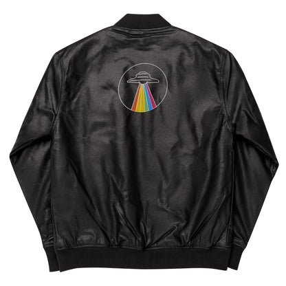 leather bomber jacket