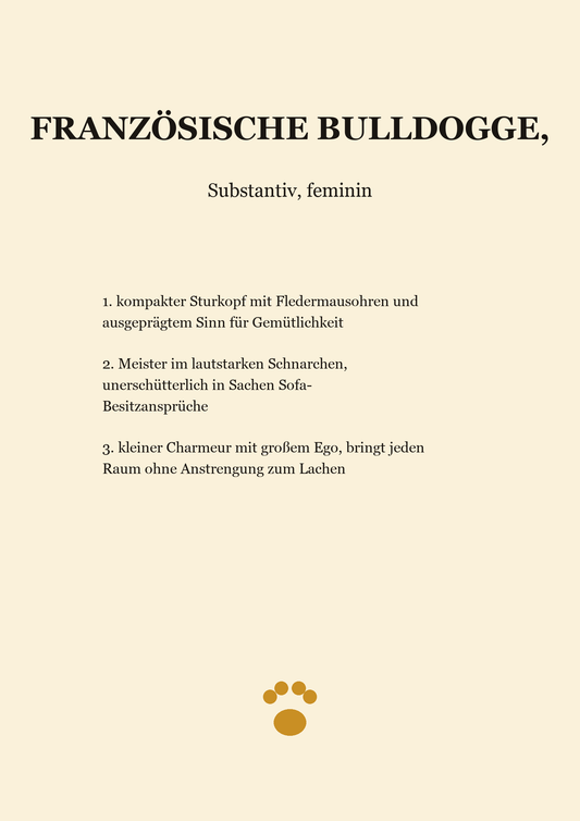 Französische Bulldogge Poster – Definitions-Motiv