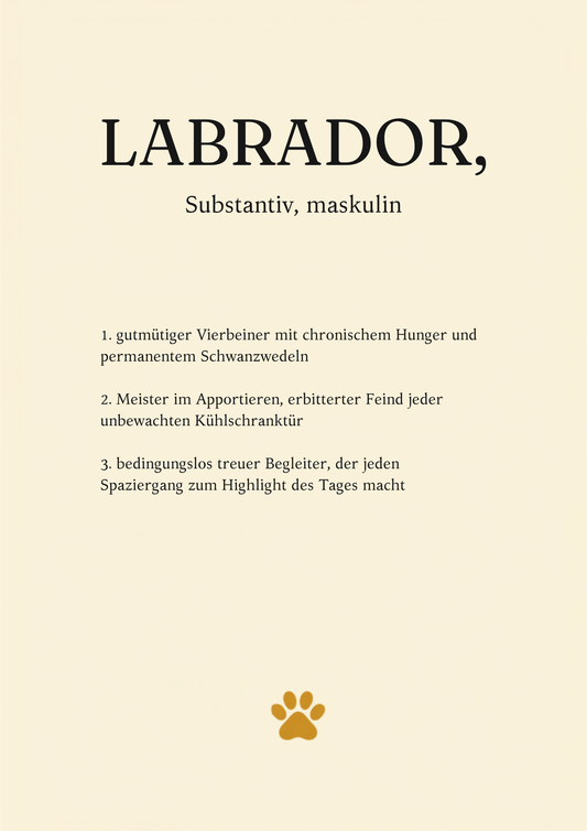 Labrador Poster – Definitions-Motiv